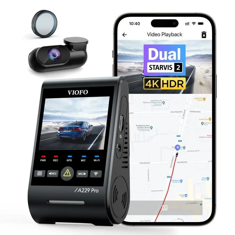 Viofo A229 Pro 2 Kameralı Ön+Arka 4K+2K HDR Sony Starvis 2